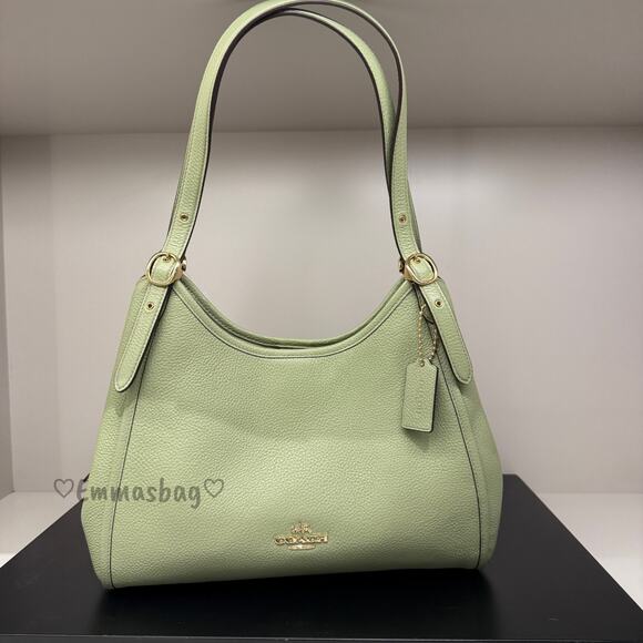 Coach Handbags - Coach Erin Shoulder Bag Refined pebble Leather CAQ86 Gold/Pistachio
